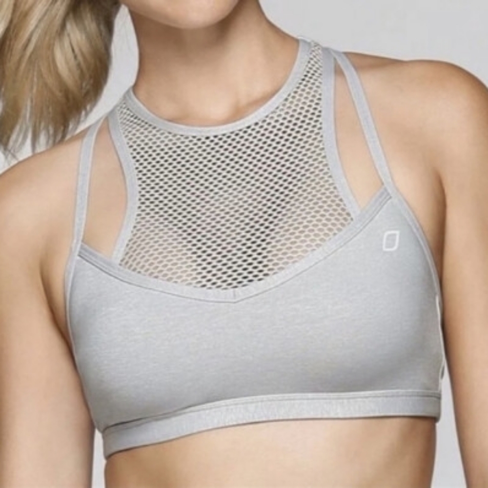 UNIQUELY LORNA JANE Gray Galaxy Hilary Sports Bra Mesh